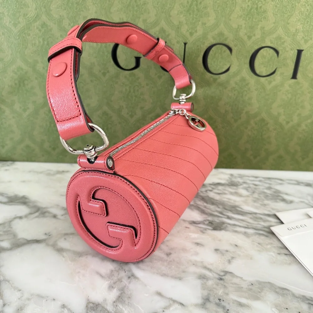Gucci 760170 Blondie Sakai Green‎ Be PINK Leather Bag